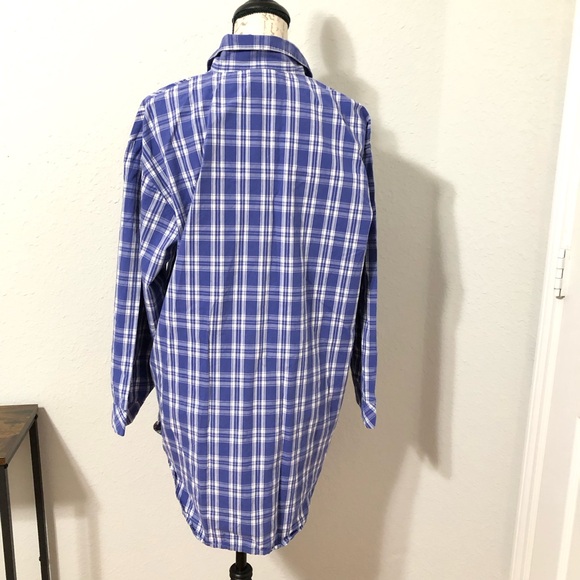 Walt Disney World Plaid Christmas Pajama Mickey Mouse Shirt S M blue white - Picture 3 of 13